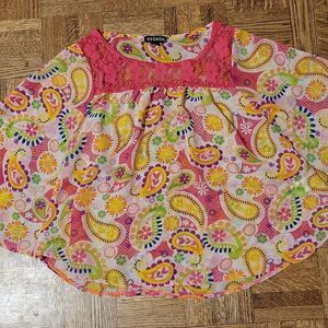 George sheer paisley print poncho blouse